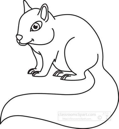 Animal Outline Clipart-chipmunk black white outline cliprt