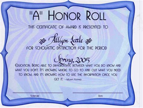 8 Printable Honor Roll Certificate Templates Samples Doc Pdf in Honor Roll Certificate Template ...