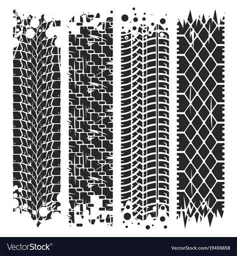 Tire tracks with grunge texture rubber Royalty Free Vector