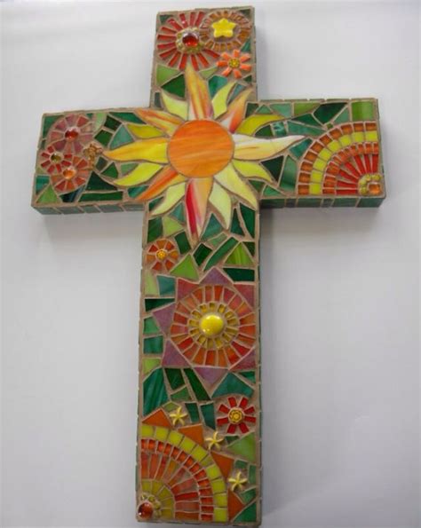 VeryEpicJewelry.etsy.com | Mosaic crosses, Mosaic art, Mosaic