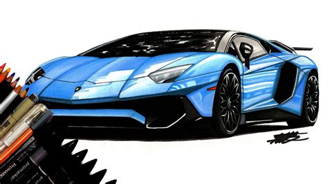 How To Draw a Car - Lamborghini Aventador SV - Supercar Drawing ...