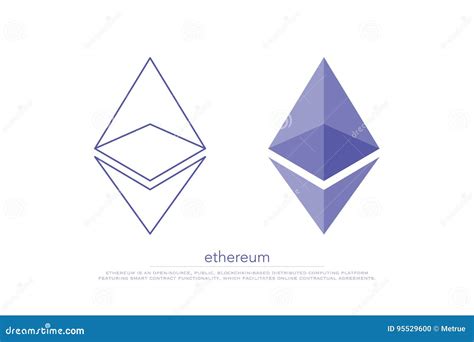 Ethereum stock vector. Illustration of ether, coin, economy - 95529600