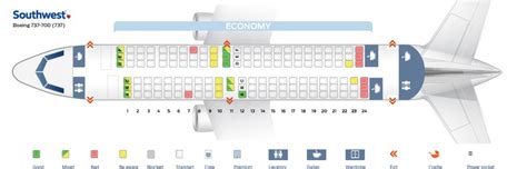 Seat map Boeing 737-700 Southwest Airlines. Best seats in plane