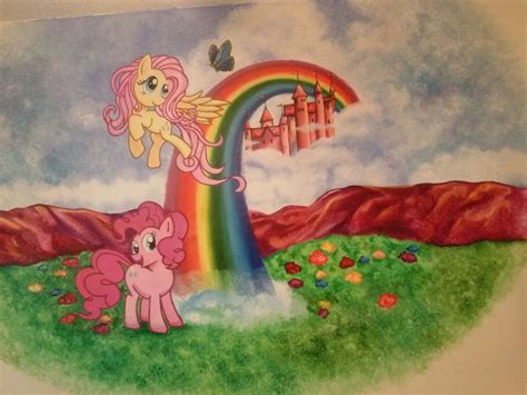 My Little Pony acrylic painting in kids room | Kids room paint, Kids room mural, Painting