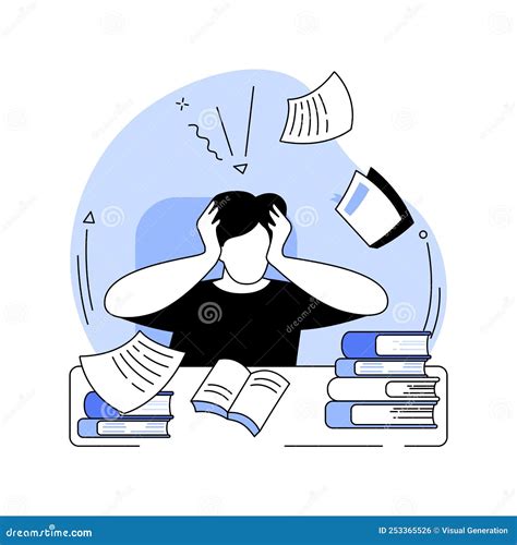 Study Too Much Isolated Cartoon Vector Illustrations. Stock Vector ...