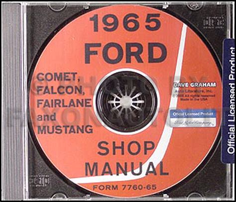 CD 1965 Mustang Falcon Fairlane, Ranchero Comet & Cyclone Repair Shop Manual