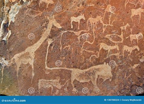 Bushmen Petroglyphs, Twyfelfontein Rock Art Site in Damaraland, Namibia ...