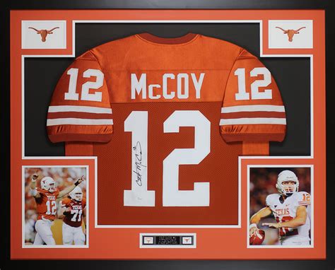 Colt McCoy Autographed and Framed Burnt Orange Longhorns College Style Jersey