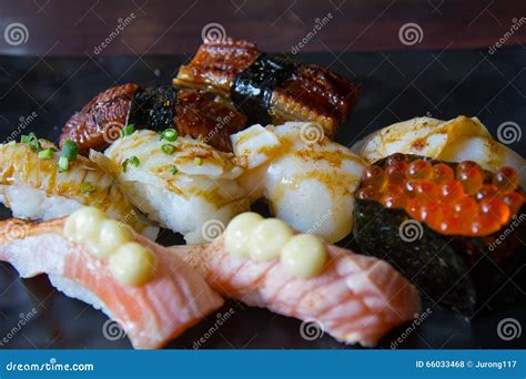 Sushi Sashimi stock photo. Image of preserved, rice, healthy - 66033468