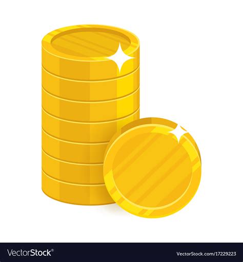 Piles gold coins cartoon icon Royalty Free Vector Image