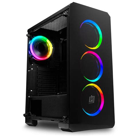 Deco Gear Mid-Tower PC Gaming Computer Case - Full Tempered Glass LED ...