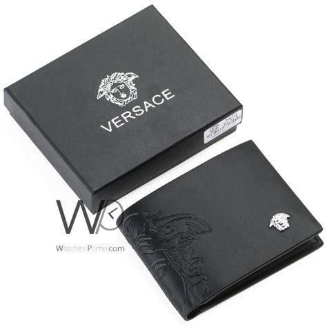 Versace Wallet For Men Leather Black | Watches Prime