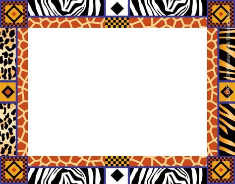 African Print Border Clipart | Use for Save the Date Postcards