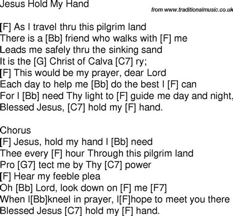 the song jesus hold my hand