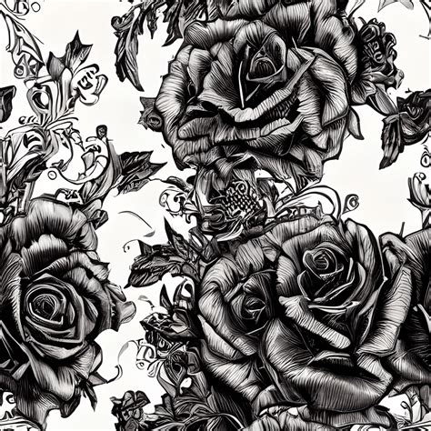 Zwarte rozen vectorbloemen · Creative Fabrica