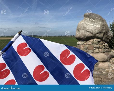 Frisian Flag in Front of the Monument in Warns Stock Image - Image of ...