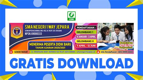 Download Desain Banner Spanduk PPDB Keren Terbaru SD SMP SMA SMK Corel Draw .CDR - kurasaurus