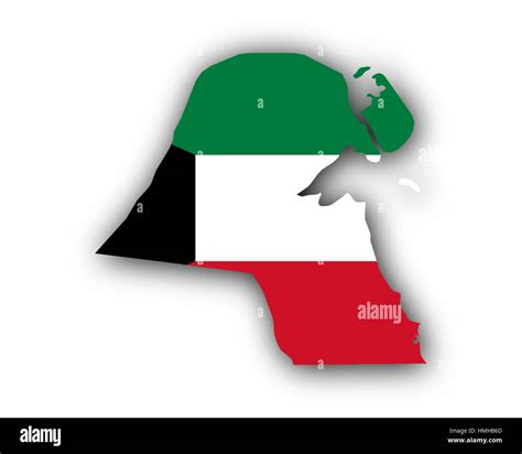 Map and flag of Kuwait Stock Photo - Alamy