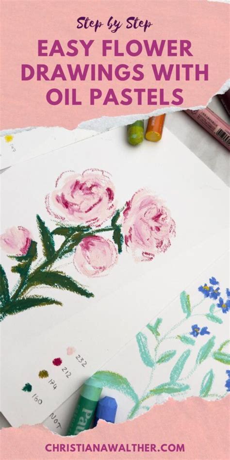 Oil Pastel Flower Drawings - How To Draw Pretty Flowers