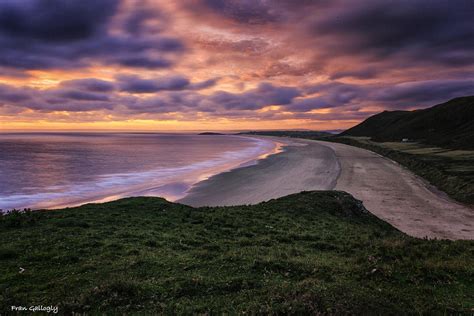 Rhossili Bay Sunset Photograph by Fran Gallogly - Pixels