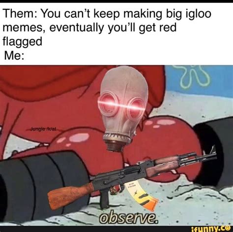 Them: You can't keep making big igloo memes, eventually you'll get red flagged - iFunny