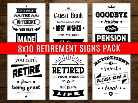 Retirement Party Signs Retirement Signs 6 Pack Retirement - Etsy