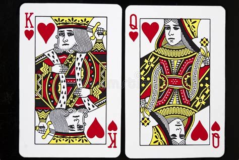 Game Cards. King and Queen of Hearts against black background , # ...