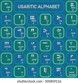 Vector Illustration Ugaritic Alphabet Cuneiform Colors Stock Vector (Royalty Free) 505859116 ...