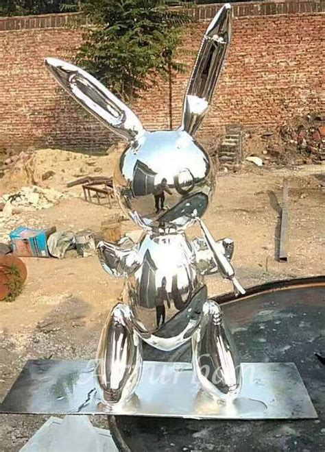 Jeff Koons Rabbit Sculpture 304 Stainless Steel Modern Sculpture