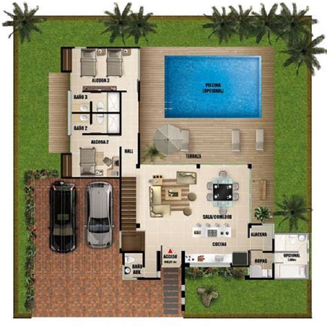 planos de casas modernas de 400m2