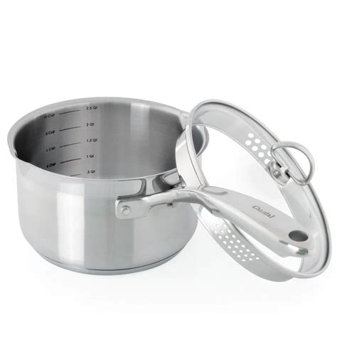 Chantal Induction 21 Steel Saucepan With Pour Spout and Strainer | Stainless steel cooktop ...