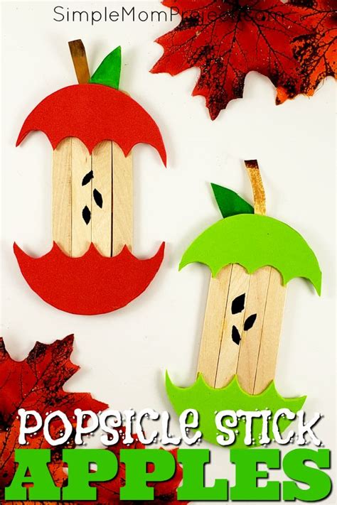 Easy and Fun Fall Apple Popsicle Stick Craft | Fall crafts for kids ...