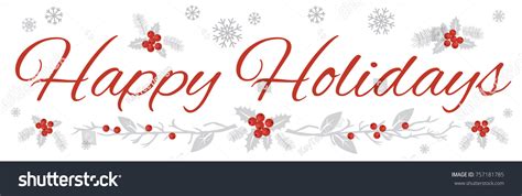 Happy Holidays Wide Banner On White Stock Vector (Royalty Free) 757181785 | Shutterstock