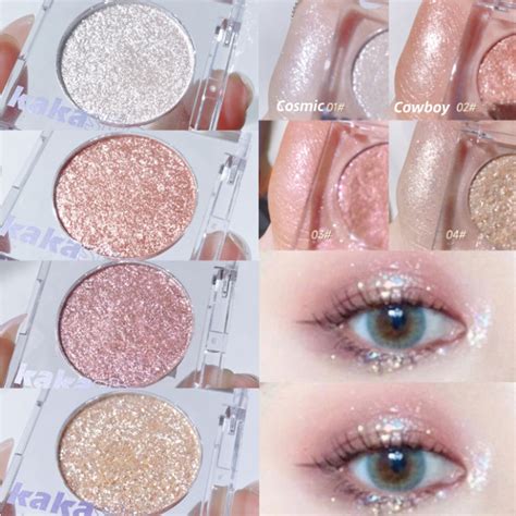 4 Colors DIAMOND Glitter Eyeshadow Palette Beauty Eyeshadow Set Long-lasting Eye Make Up Gifts ...