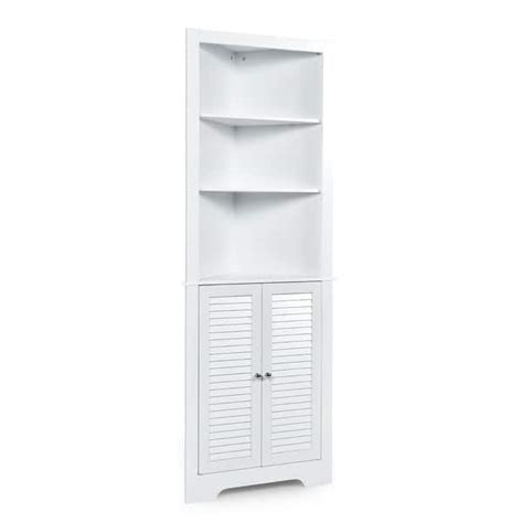 Corner Storage Cabinet, Corner Hutch Cabinet with Shutter Doors and Adjustable Shelf - Bed Bath ...