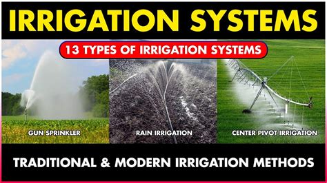 Different Types of irrigation systems in Agriculture | Drip, Gun Sprinkler, Center pivot ...