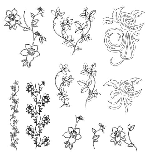 Flowers Vector Free DXF File Free Download - DXF Patterns