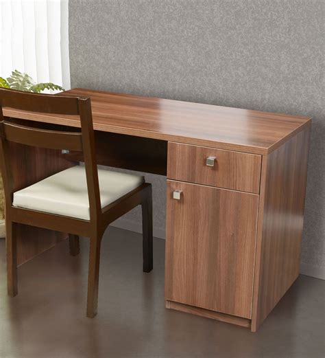 Buy Bruges Study Table with Cabinet in Brown Finish by Addy Design Online - Contemporary Writing ...