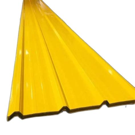 Mild Steel Yellow Colour Coated Roofing Sheet, Thickness: 1.21 mm at Rs ...