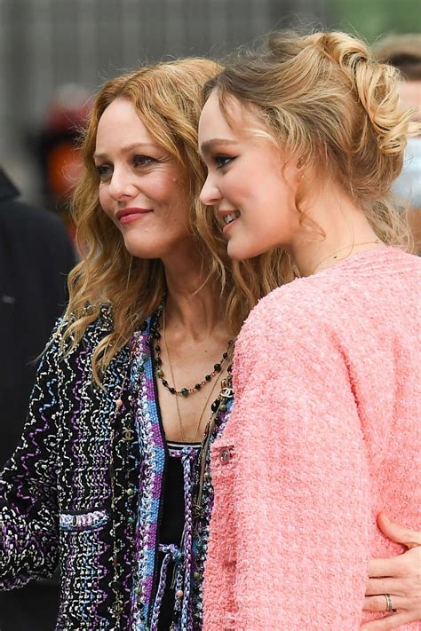 VANESSA PARADIS and LILY-ROSE DEPP at Chanel Photocall at Paris Fashion ...