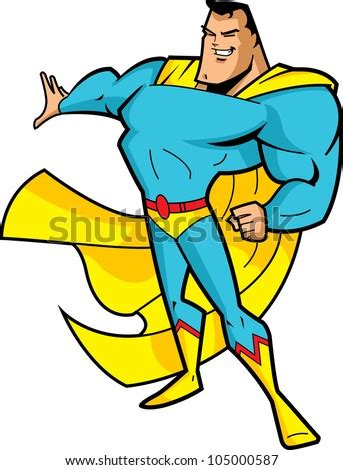 Big Chin Smiling Superhero In Heroic Stance Stock Vector 105000587 ...