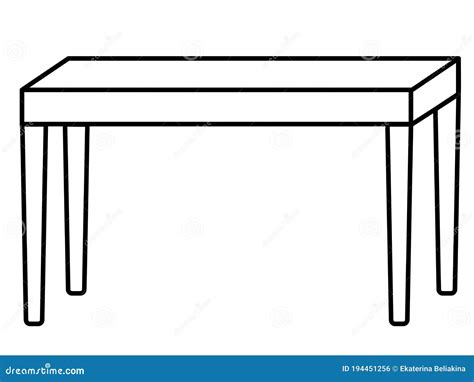 Table Icon, Furniture in Black and White. Stock Vector - Illustration ...