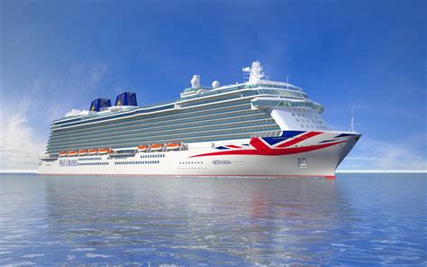 Download wallpapers Britannia, luxury cruise liner, white ship, PO Cruises for desktop free ...