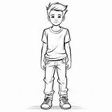 Premium Photo  Realistic Cartoon Boy Coloring Page Free Printables In sketch template