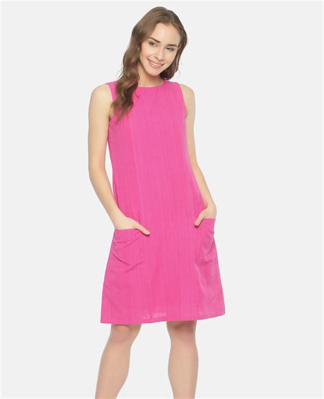 Pink shift dress with pockets by Label Y | The Secret Label