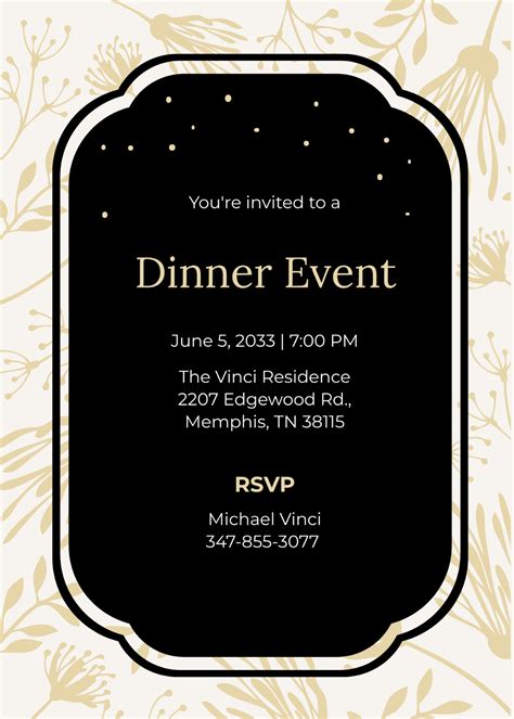 FREE Dinner Invitation Templates & Examples - Edit Online & Download ...