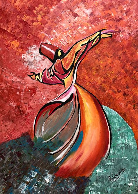 Original Rumi whirling dervish painting | Painting, Nature art painting ...