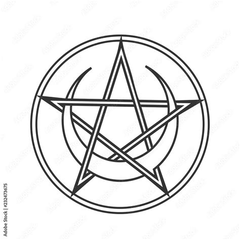 Vector for Wiccan and Occult Esoteric Community: Pentacle or pentagram ...