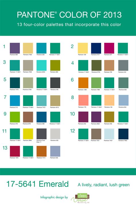 Pantone 2013 Color the Year (Emerald) & palettes | Color palette generator, Color palette, Pantone