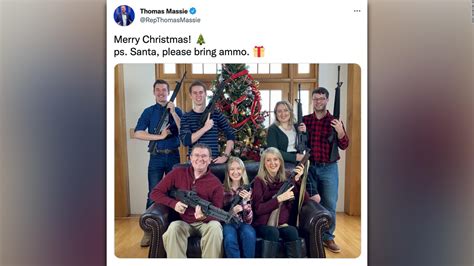 Rep. Thomas Massie posts family gun photo for Christmas, asks Santa for ...